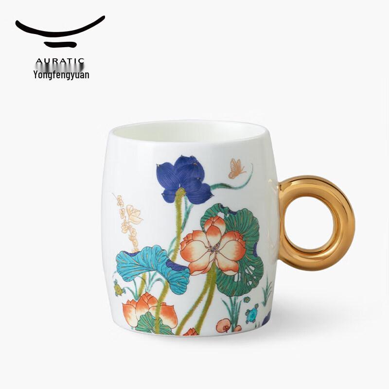 Auratic Happiness & Harmony Ceramic Teacup with Handle