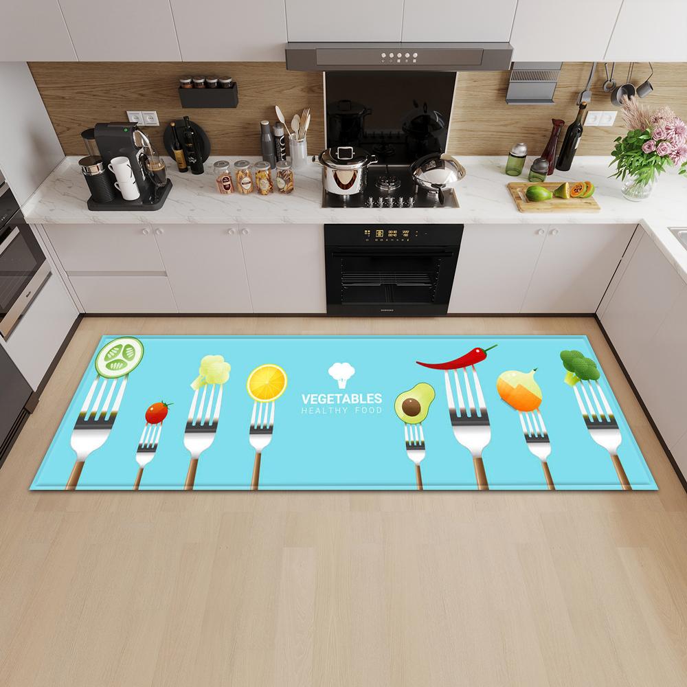 Kitchen Mat Entry Door Mat Bedroom Carpet Corridor Bathroom Non-slip Floor Living Room Pattern Rug