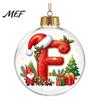 Winter Holiday Party Supplies 26?Letter Acrylic Christmas Ball Ornament, 3D Crystal Style Alphabet Xmas Wall Hanging Ornaments Pendant, Tree