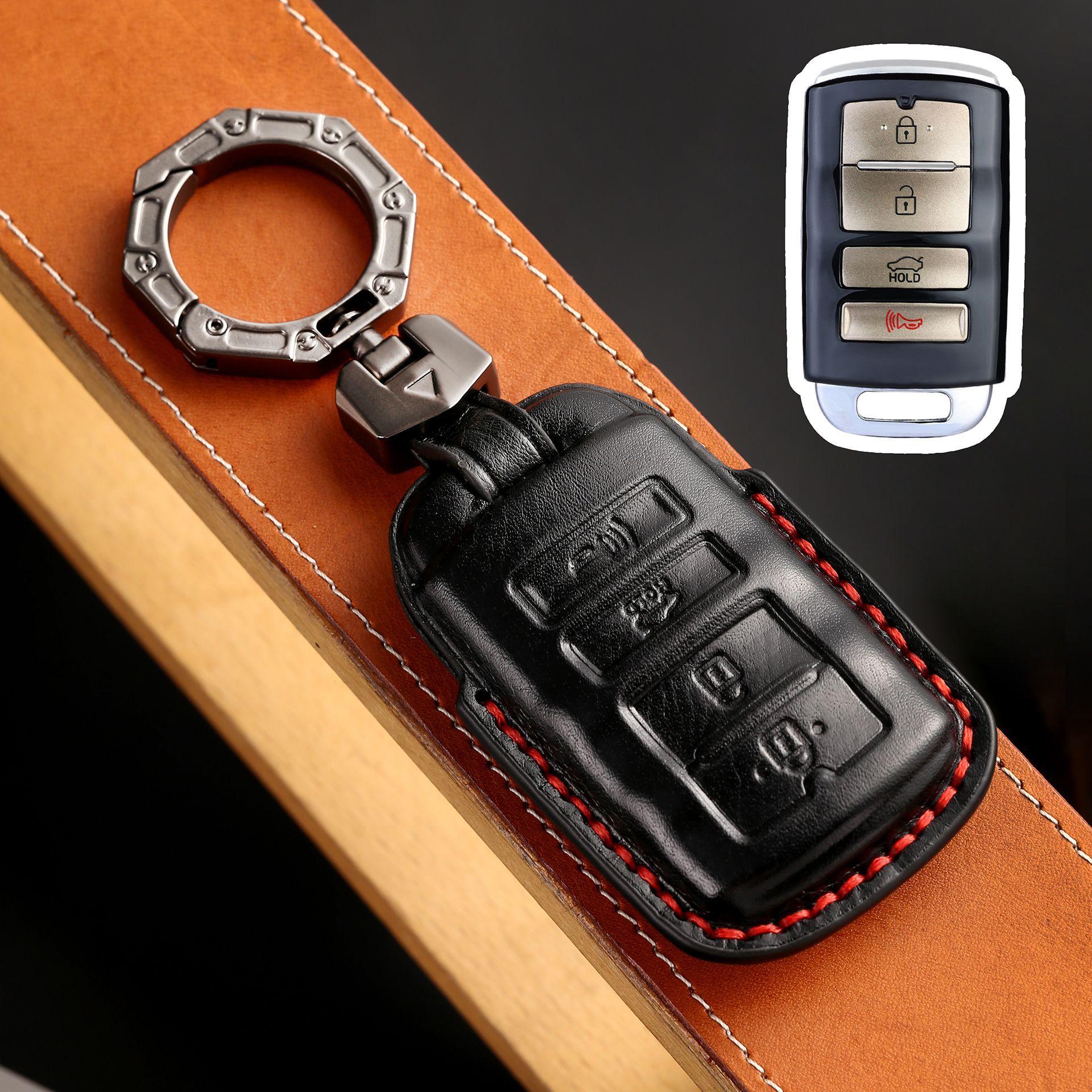 

Korean special key protective case is suitable for Kia KIA leather K9 car key case 3D shaping чёрный