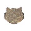 Elegant Rhinestone Portable Compact Mirror with Light for Cats - 2024 Edition