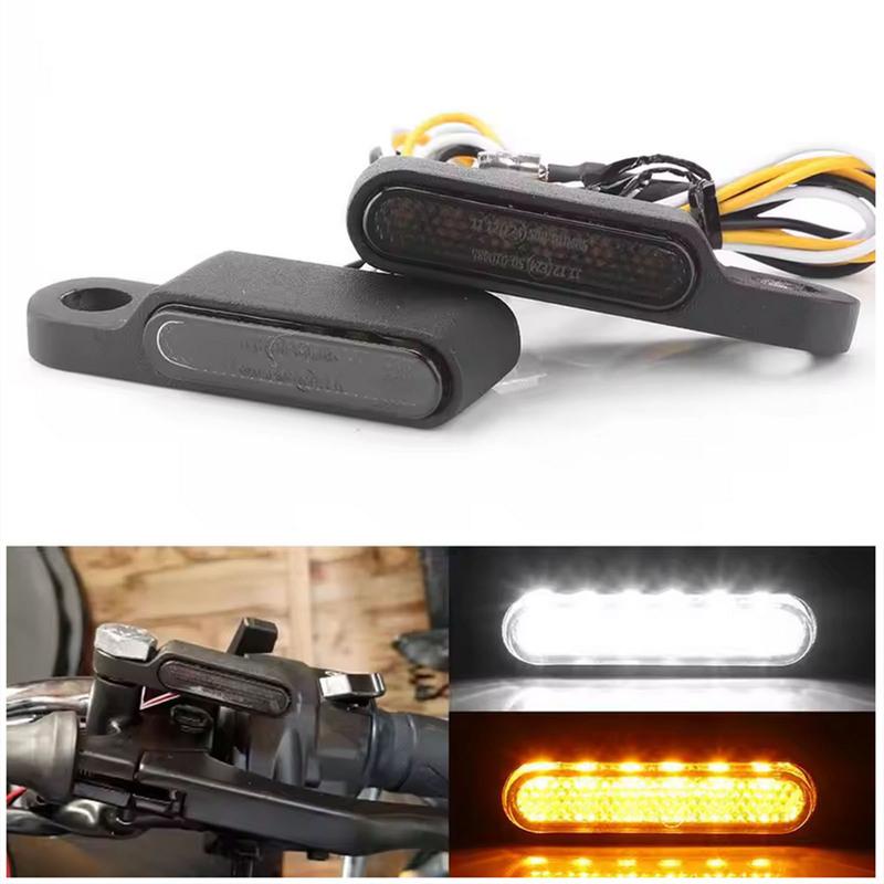 2Pcs Motorcycle LED Mini Turn Signals 12V Motorcycle Scooter Handlebar Indicators Lights Blinker Lamps Amber Flasher Taillight