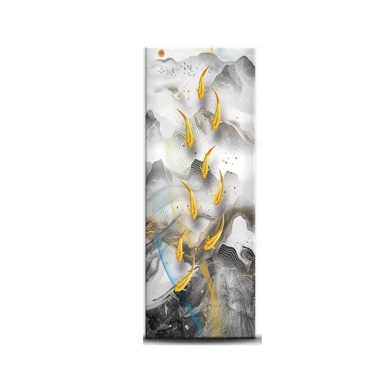 Chinese Style Refrigerator Door Sticker Self Adhesive Waterproof 3D Wallpaper Fridge Door Wrap Mural Cover Home Kitchen Decor