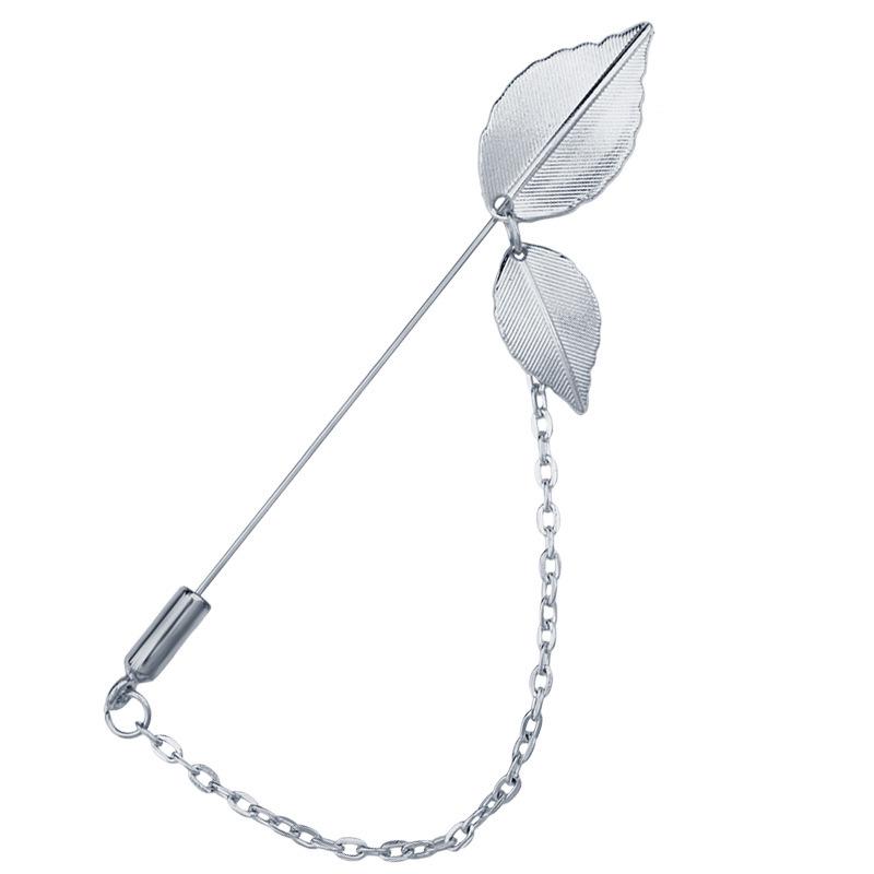 Korean Artistic Leaf Brooch - Unisex Lapel Pin for Suits and Jackets