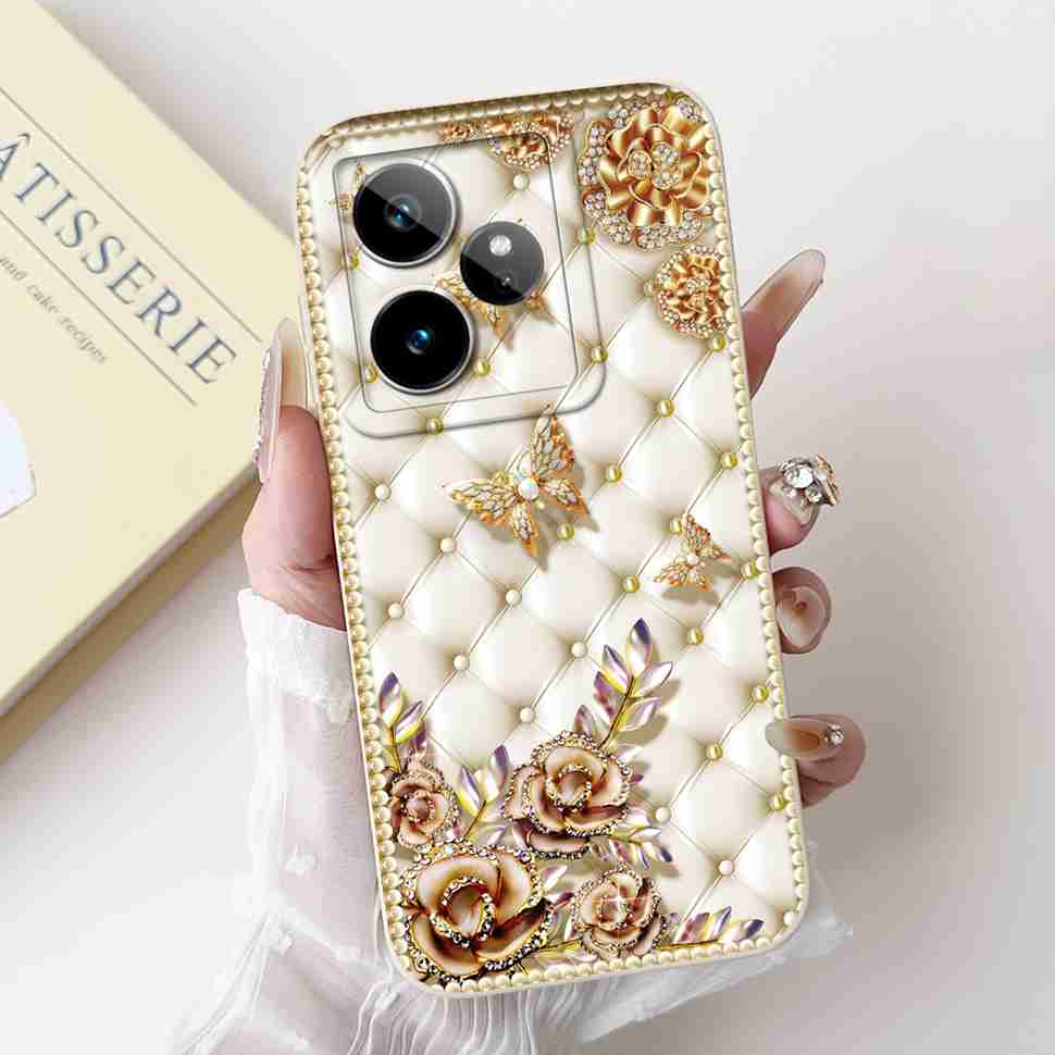 For Realme GT 7 5G 6.78" Case RMX5061 Cartoon Panda New Flower Collection Soft Silicon Cover For Oppo Realme GT7 5G Phone Shell