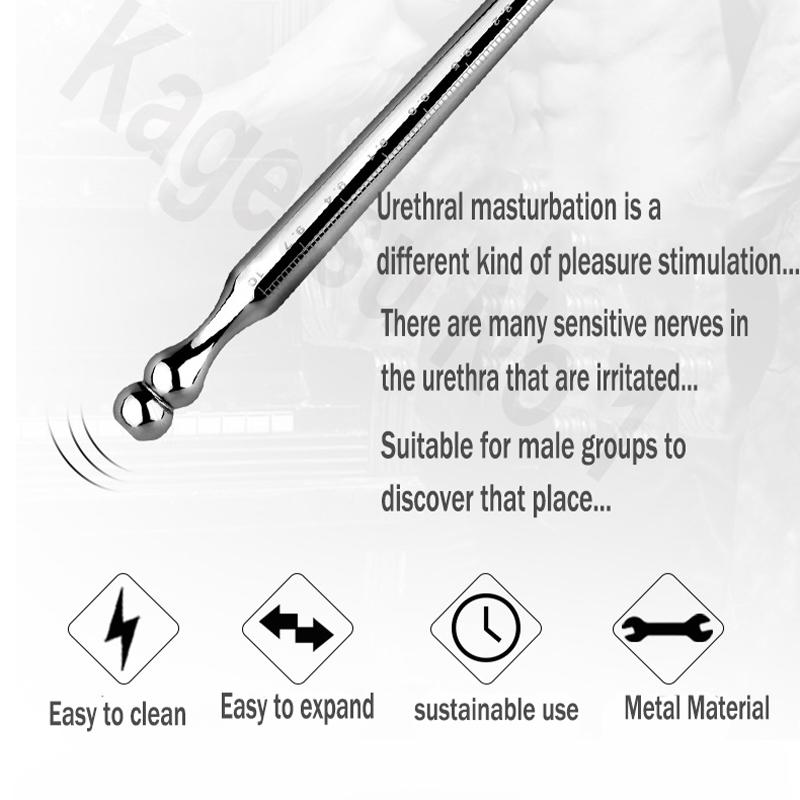 1PCS Metal Urethral Probe Measuring Urethral Size Urethral Dilatation Masturbation Penis Head Male Urethral Rod Adult Sex Toys