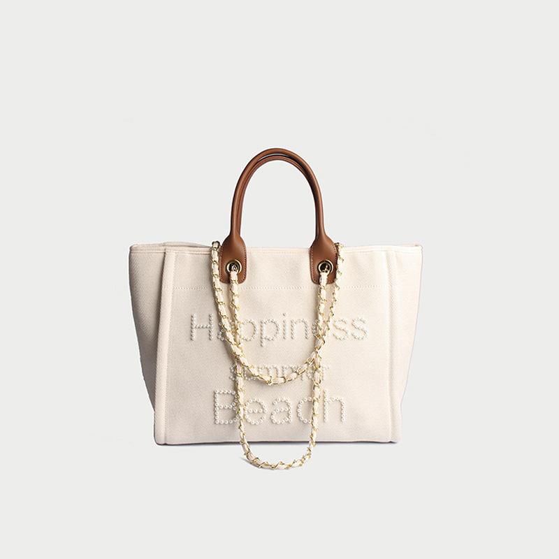New Women Tote Bag Fashion Diamond  Canvas Large Handbag Chains Shoulder Bags Ladies Big Messenger Bag Shopping Bag