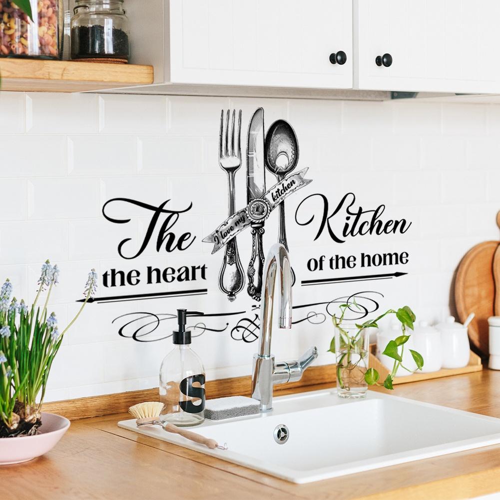 Kitchen Wall Sticker Fork Wall Decal Peel-and-Stick