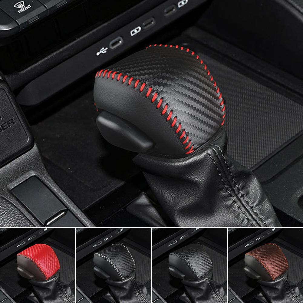 Car Leather Gear Shift Knob Cover Automobile Anti-slip Protector for 2024 Toyota Land Cruiser Prado LC250