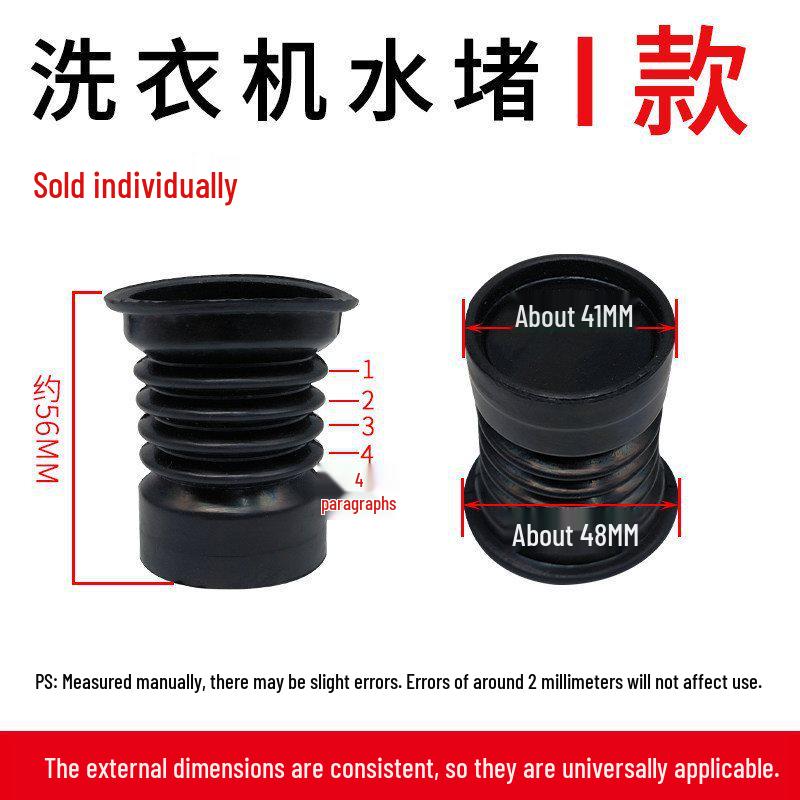Rubber Drain Plug & Sleeve with Spring for Semi-Automatic Twin Tub Washing Machine