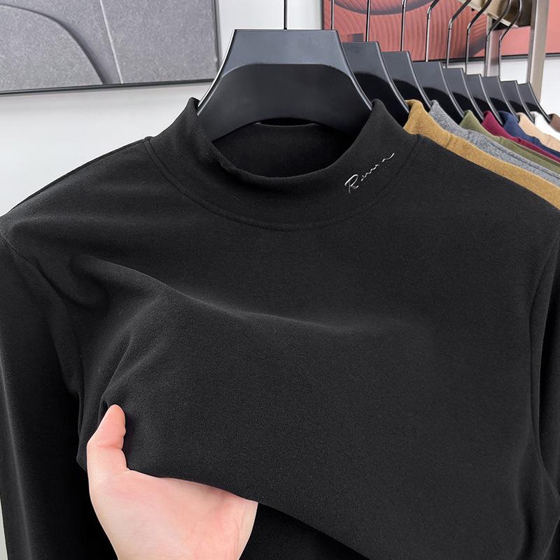 Men s Thermal Half-High Collar Thick Hoodie 2XL