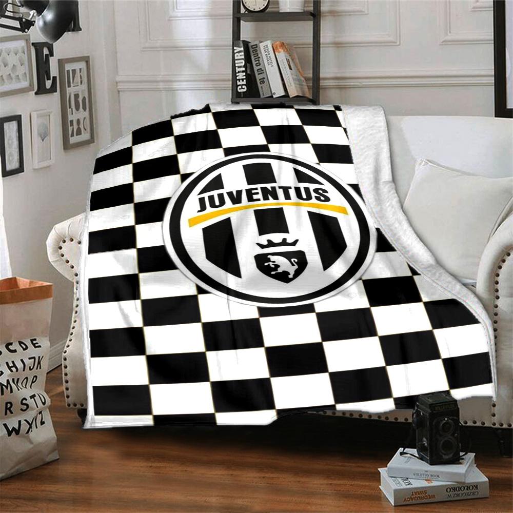 Juventus FC Druck Flanelldecke Hohe Qualität Warm Bequem Decke für Alle Jahreszeiten Perfekt für Geschenke Heimdekoration