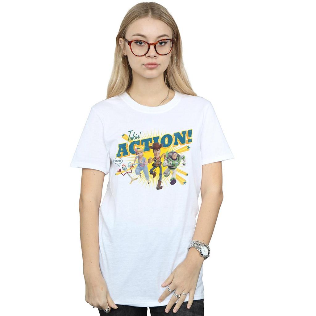 Disney Womens/Ladies Toy Story 4 Takin´ Action Cotton Boyfriend T-Shirt