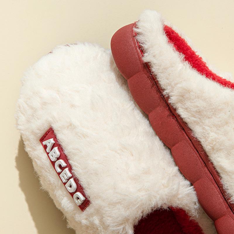 Pantofole Invernali in Cotone con Suola Spessa Antiscivolo per Coppie: Calzature da interno in peluche per uomo e donna