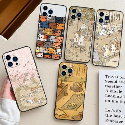 Japanese Cat Drink Pattern Case For OnePlus Nord CE 5 3 4 Lite N20 N30 OnePlus 15 R 13T 10T 9 10 Pro 11 12 13 13R Cover