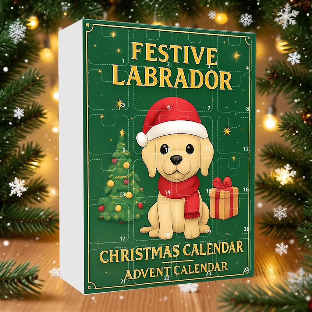 Labrador Jul Nedräkningskalender, 2D Akrylprydnad, Julgransdekoration, Lämplig För Juldekorationer