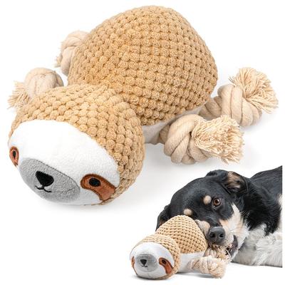 Pluche luiaard met pieper voor honden