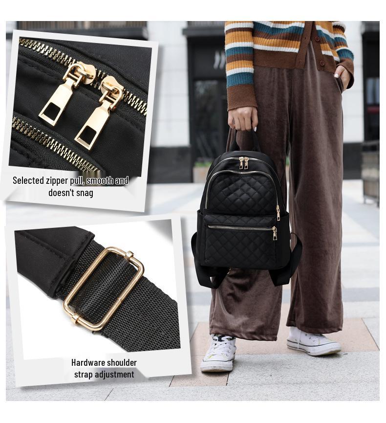 2024 Korean Style Women's Plaid Embroidered Travel Backpack