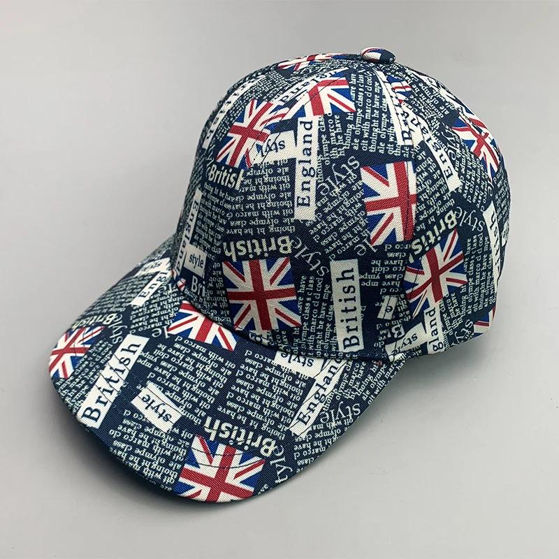 New Classic UK Flag Graffiti Men Women Baseball Hats Cotton Letter Breathable Streetwear Fashion Sport Soft Casual Hip Hop Caps