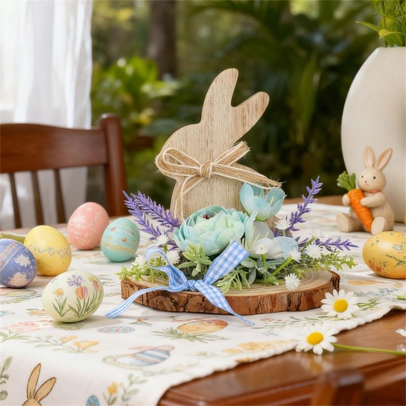 Holz Osterhase Skulptur Tierfigur Ornament Frühling Heimdekoration Für Kaminsims Bücherregal Tischplatte Display