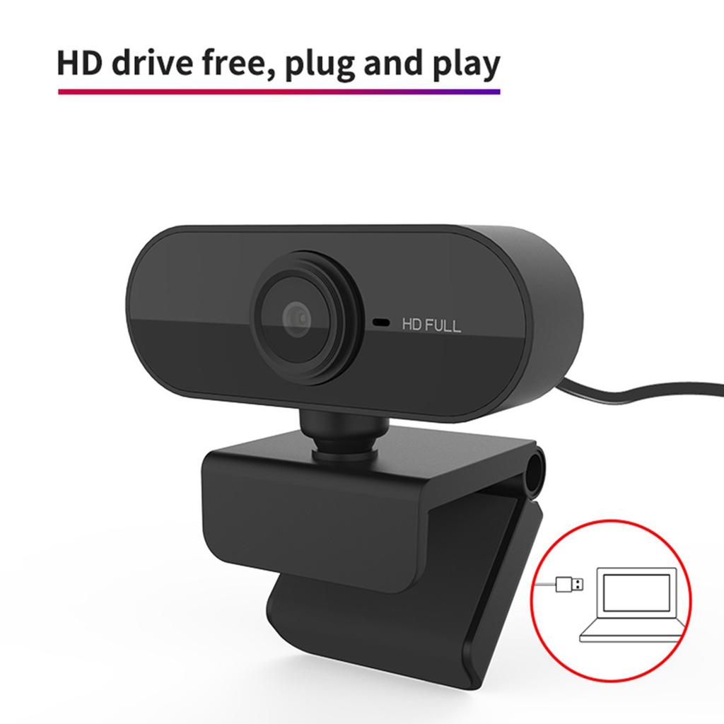 1080P Computer Camera with Microphone Desktop USB Webcam   Drive for Video Call(Black )