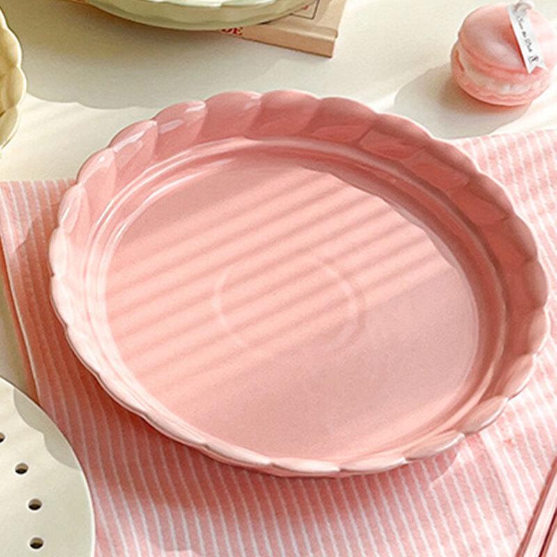 Deou Starry Underglaze Ceramic Lace Edge Plate