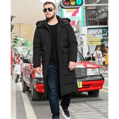 Autumn and Winter Long Clothing Large Size Down Jacket, Men's Thick Over Knee Cotton Jacket, Loose and Cold Resistant Cotton Jacket