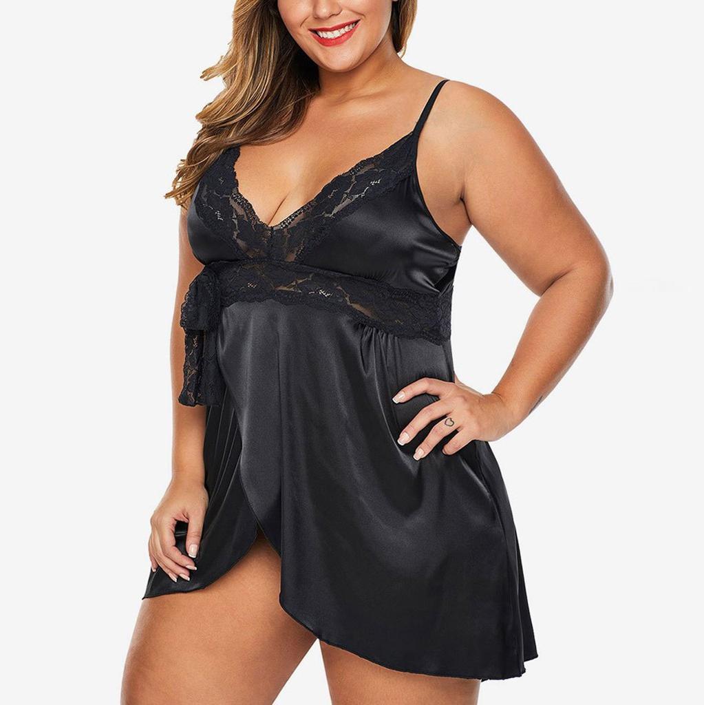 Women Lingerie Lace Underwire Racy Muslin Sleepwear Underwear Nightdress+Briefs