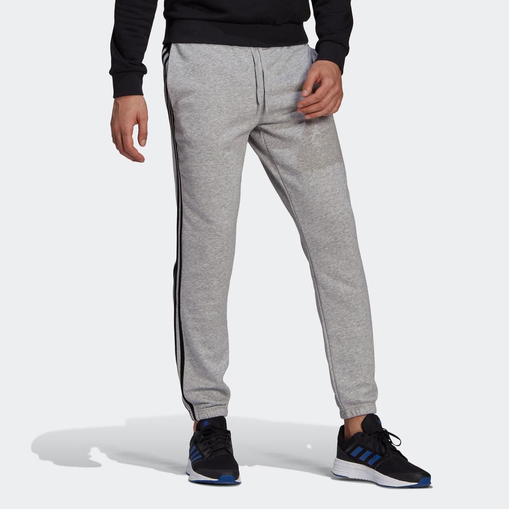 Adidas Performance Essentials Solid Color Drawstring Cuffed Jogging Pants Men Bottoms Gray GK9001