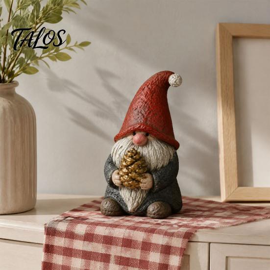 Christmas Table Decorations Santa And Deer Figurine, Gnome Resin Statue, Holiday Compact Room Ornament Centerpiece for Home Living Bedroom Mantel