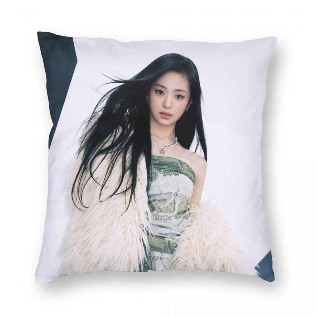 Federa Cuscino Kpop Girl B-Babymonster Stampa Poliestere Copricuscino Regalo Copricuscino da Divano Casa Cerniera 40X40cm