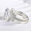 Huitan Marquise Cubic Zirconia Rings Set for Women 2-pieces Crystal Rings Luxury Trendy Wedding Band Accessories Modern Zircon