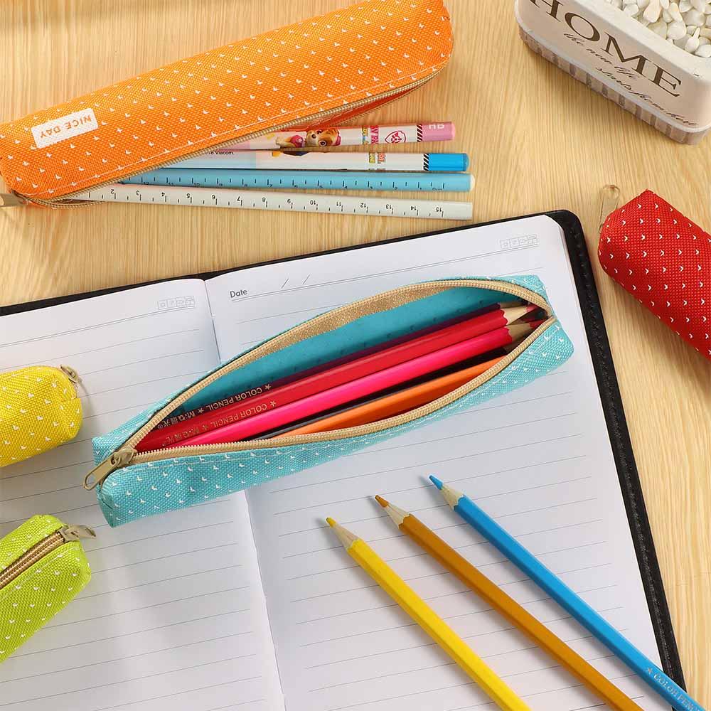 Pouch Super Slim Wave Point School Supplies Candy Color Pencil Case Pen Bag Pencil Box Pencil Pouch