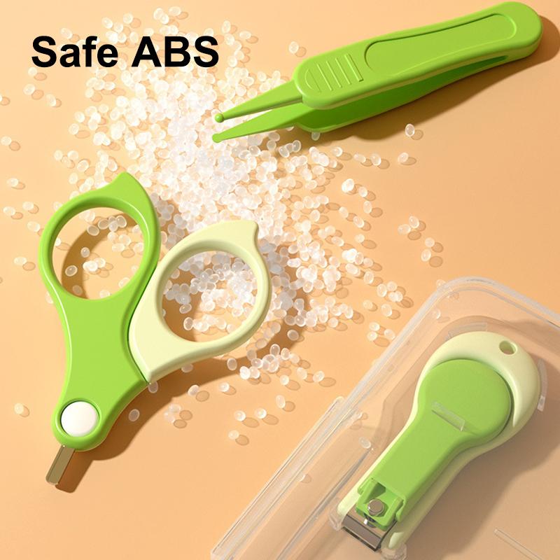 4PCS Newborn Baby Nail Scissor Baby Nail Care Tool Kid Safe Portable Nail Clipper Trimmer Tweezer With Box Children Manicure Kit