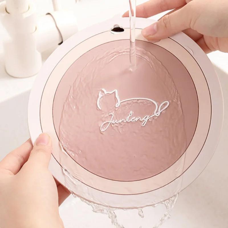 Silicone Round Solid Color Coasters Heat Insulation Waterproof Oilproof Mats Thickening Mat Home and Decoration Kitchen Utensils