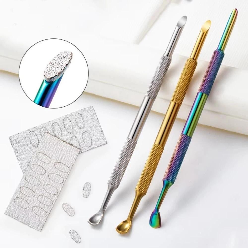 Edelstahl Hufeisen Schieber Doppelseitiges Nagelpflege Werkzeug Nagelhautschieber Nail Art