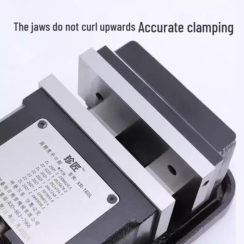 Heavy-Duty Precision Bench Vise with Flat Jaws, Quick-Release, Non-Tilting Clamp for CNC Machining and Milling Machines