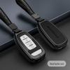 Compatible Hongqi H5 Key Case: Alloy Leather Patchwork Cover with Buckle