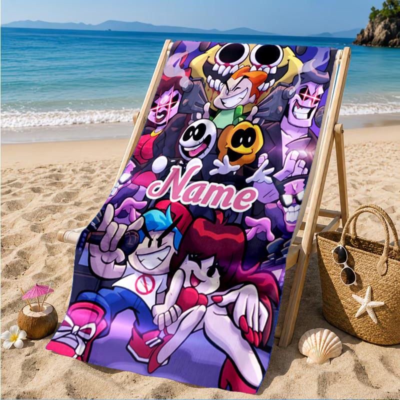 Custom Name Friday night Beach Towel Microfiber Beach Towel, Lightweight and Quick-Dry, for Summer Travel, Swimming Pool Gift