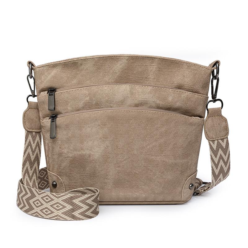 Middle-aged and elderly three-layer women s messenger bag New simple women s bag Casual mother bag Women s shoulder bag хаки