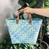 New Bamboo Bag Shopping Basket Handlebar Retro Simple Going Out Large Capacity Versatile Woven Bag Handbag