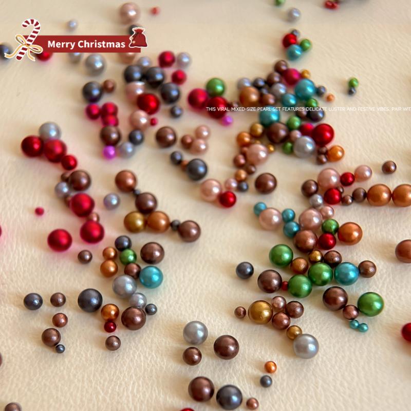 

12 Grids Mixed Round Pearls Colourful Stereoscopic Nails Art Decoration Nail Nail Charm Nail Accessories Diy