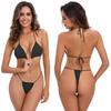 2025 Modern Lace-Up Bikini Solid Color Split Swimsuit - Stylish & Sexy Women's Set
