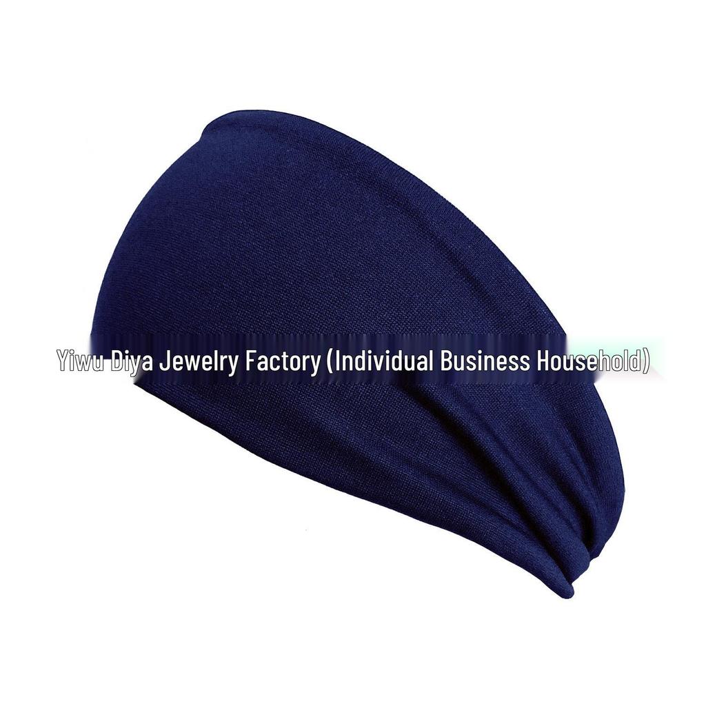 Unisex Elastic Sports & Yoga Headbands, Sweat-Absorbing Cotton Hair Accessories, Solid Colors