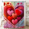 Vibrant Multi-Heart Shower Curtain - Waterproof, Mildew-Resistant, Machine Washable For Romantic Bathroom Decor