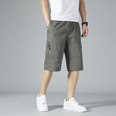 Męskie Szorty Cargo Spodnie do Kolan Kieszeń na Zamek Lato Bawełniane Szorty Wspinaczka Jogger Elastyczny Pas Odzież Sportowa