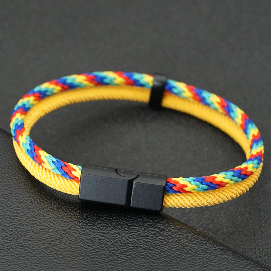 

Men Bohemian String Bracelet 8 Color Options Selected High Quality Handmade Braided Ethnic Rope Sports Sweat Absorbent Braslet