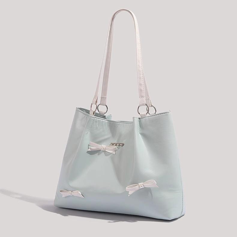Bow Bag Casual Commuter Women'S Bag Dopamine Large Capacity Shoulder Bag Fashion Tote Bag Women