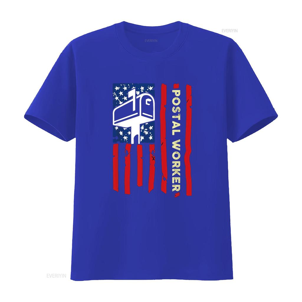 Postal Worker Patriotic US Post Mail Carrier T Shirt vintage Washed fashion Casual Stretched homme Versatile Soft