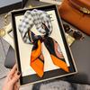Luxury Satin Imitation Print Silk Scarf Square Women Neck Scarves Wrap Headkerchief Beach Hair Band Women's Bandana